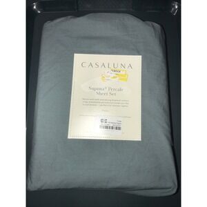 Casaluna Supima Percale Sheet Set Full Size‎ Teal Green 250 Thread Count